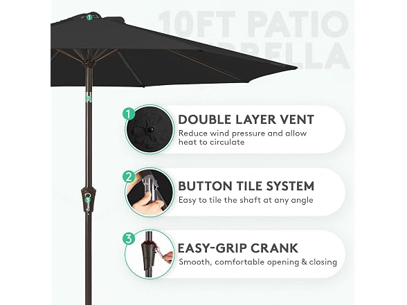 JEAREY 10FT Patio Market Umbrella
