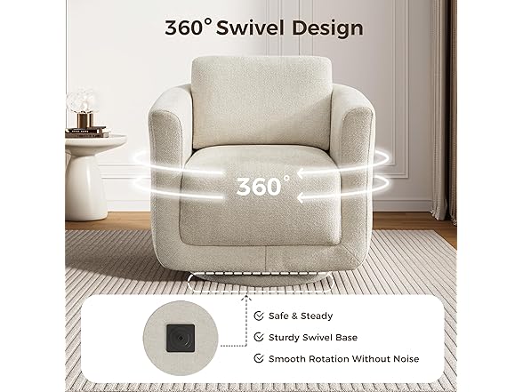 Swivel Accent Chair Beige