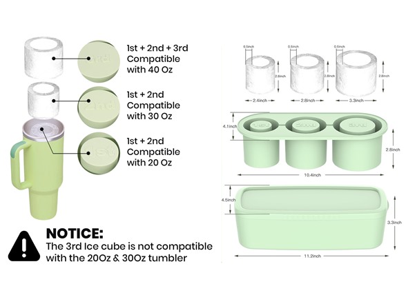 1947KITCHEN Silicone Cylinder Ice Mold Cube Tray