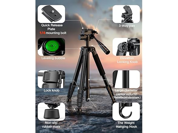 Aluminum Camera Tripod Stand | 73in