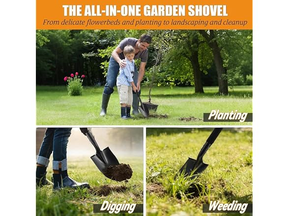 LENOLL GAR-101 31in Heavy-Duty Metal Digging Shove