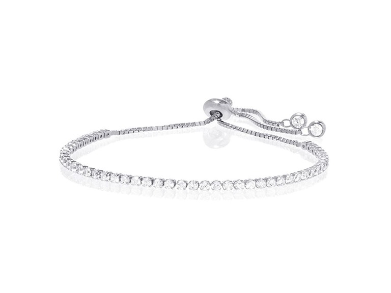 AAA IGT-DAAS-DBB260 Genuine Crystal Adjustable Braelet Silver 