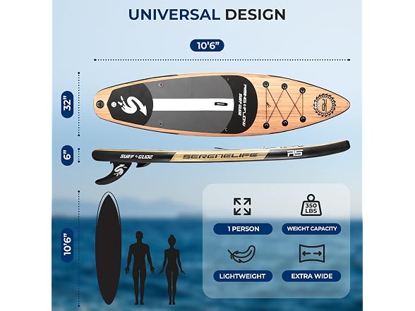 SereneLife 10'6" Inflatable Updated Wood Version