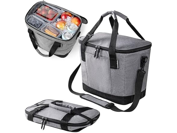 CleverMade Tahoe Collapsible Cooler Bag – Med, Gray Blk