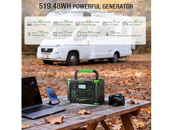 EBL EB500 500W Portable Power Station Green