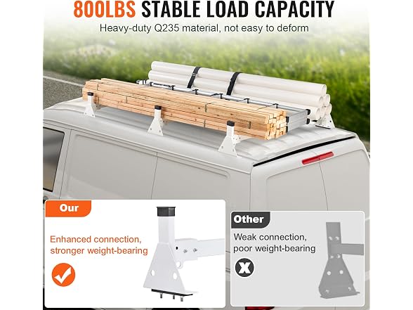 Trailer Ladder Rack, 54" 3 Crossbars Ladder Roof