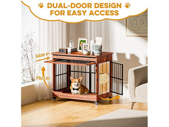 Dog Crate Furniture, Double Door Wooden