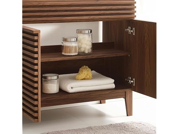 36 in. Render Bathroom Vanity Cabinet, Walnut