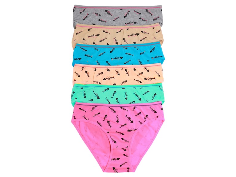 Angelina G6769_ASST_6_US Small (0-2) Angelina Cotton Bikini Panties with Fishbone Print (6-Pack) Assorted Color (6 Pack)