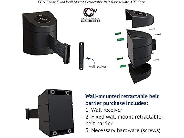 CCW Wall Mount Retractable Belt Barrier