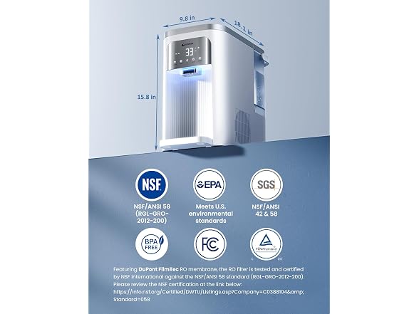 NOVETE Reverse Osmosis Water Filter Countertop