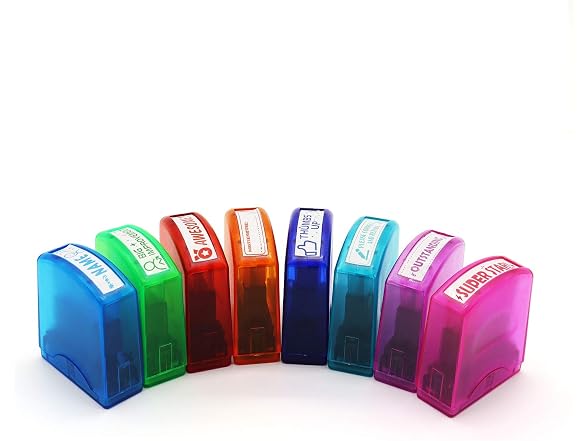 8PCS Teacher Stamp Set,Colorful