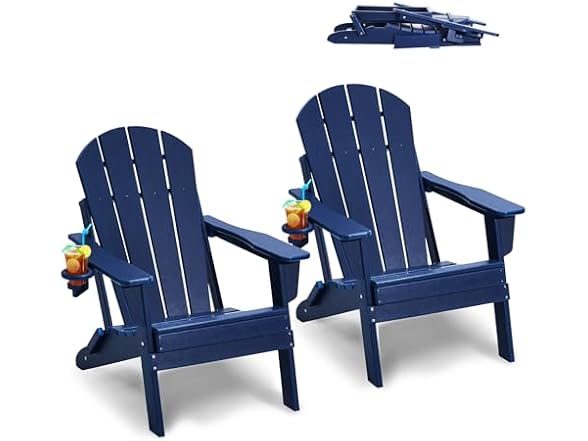 Adirondack Chair Plastic, Set of 2 All-Weather