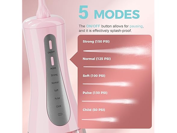Pink Cordless Water Flosser