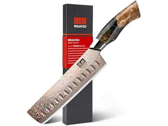 SHAN ZU 7 Inch Damascus Nakiri Knife