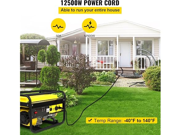 15 ft 50A RV Camp Power Cord Generator Cord