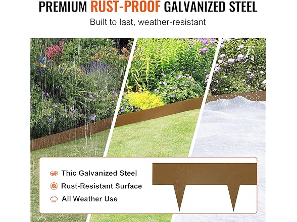 VEVOR 10-pack Steel Garden Edging Borders
