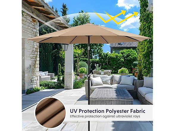 InfiniPower Outdoor Patio Umbrella 9FT