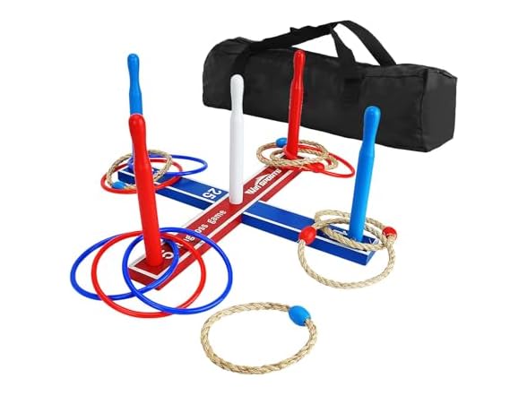 ISANCHA Wooden Ring Toss Game Set Kids
