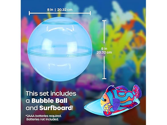 zhuzhu Aquarium Bubble Ball & Surf Board with Mandarin Fish