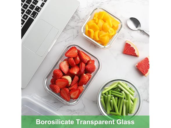 HOMBERKING 18pc Purple Glass Food Containers