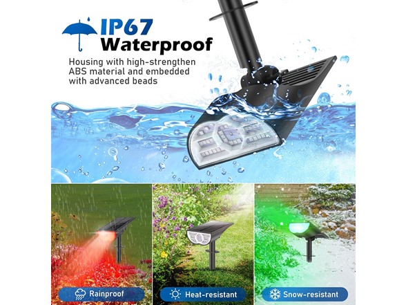 TOBUSA RGB Outdoor Solar Spot Lights