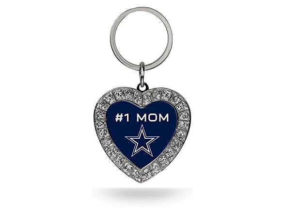Dallas Cowboys Bling MOM Heart Key Chain