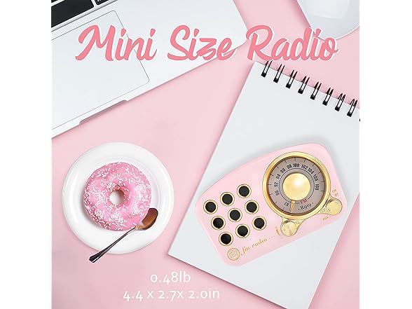 Retro FM Bluetooth Speaker, Pink