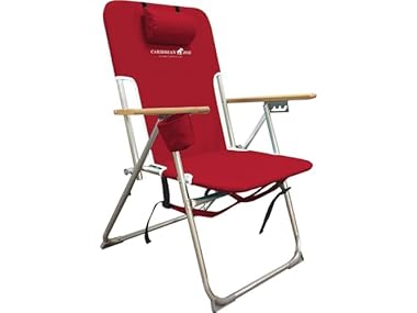 $34.99, Was $40.35, 13% Off! CARIBBEAN JOE  Beach Chair, 4 Position (Red) dealfomo