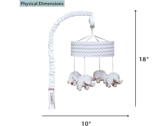 Trend Lab Grey Elephant Crib Mobile