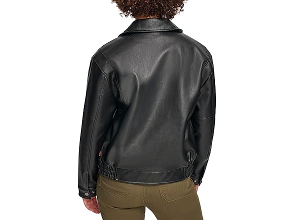 Levis Womens Faux Leather Dad Bomber