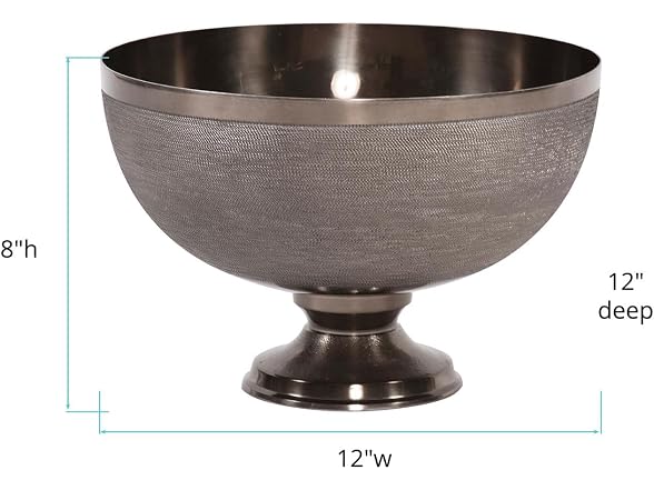 Howard Elliott Collection Textured Aluminum Footed Decorative Bowl