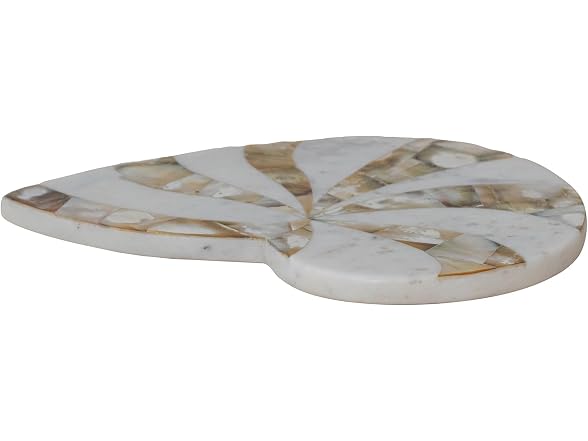 Creative Co-Op Marble Shell-Shaped Cheese Serving Board