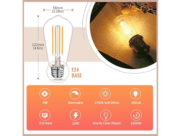 EMYMLITE 10-Pack Shatter Resistant LED