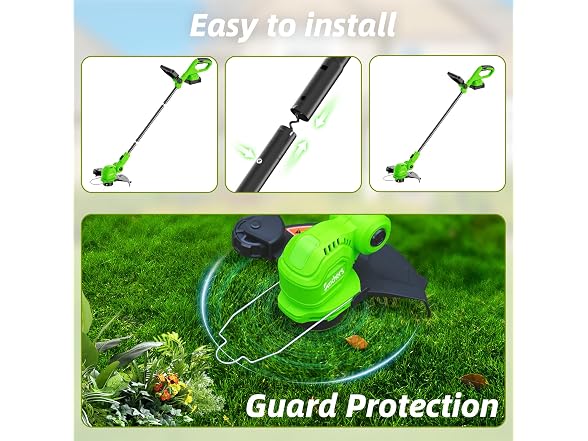 SUNCHERS 12-inch 20V Cordless Weed Wacker