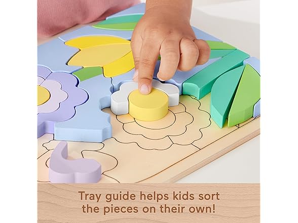 Fisher-Price Wood Preschool Toy Flower Puzzle Blocks