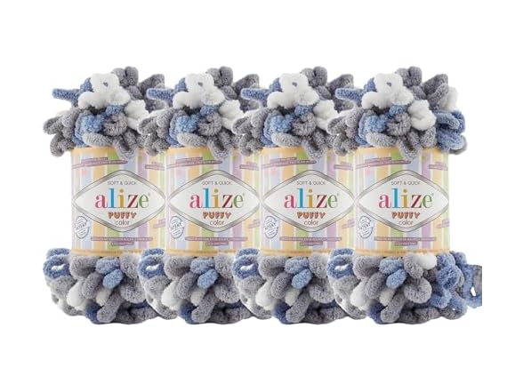 Alize Puffy Color Baby Blanket Yarn Knit 6075