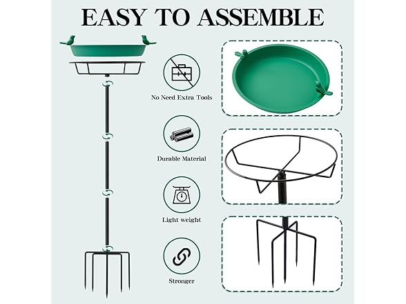 AROPAD 47.5 inches Metal Bird Baths