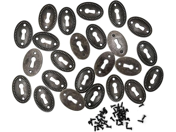 24 Keyhole Covers Zinc Alloy w/Screws