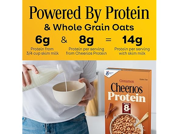 Cheerios Protein Cereal, Cinnamon, 8g Protein
