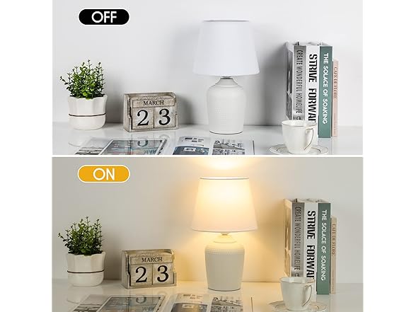 Sucolite Small Table Lamps Set of 2 White