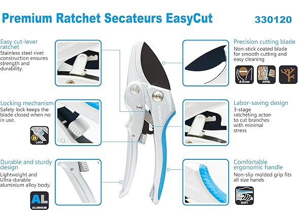 AQUACRAFT Premium Ratchet Garden Pruning