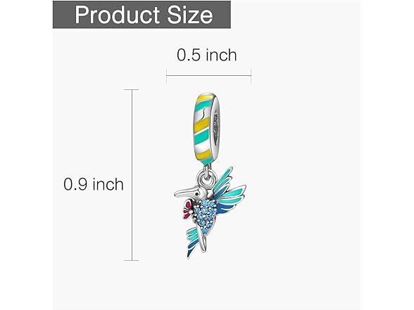 dazlily Hummingbird Dangle Charm 925