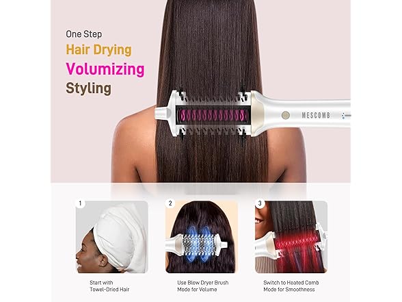 MESCOMB 4-in-1 Ionic Hair Dryer Brush