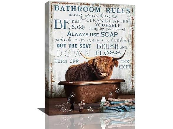 citari Cow Bathroom Wall Art