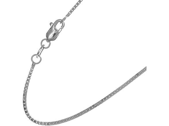 JewelStop 10k White Gold 1 mm Box Chain Necklace