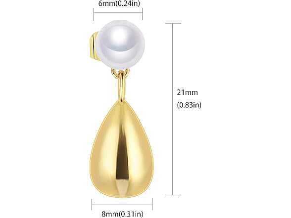 Pearlfun Freshwater Pearl Drop Earrings