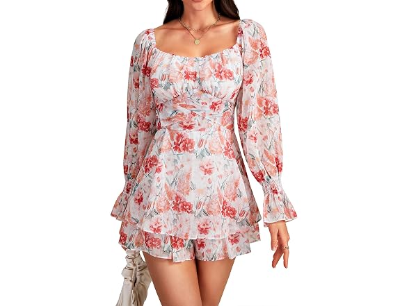 Lyaner Women (S) Off Shoulder Long Sleeve Jumpsuit