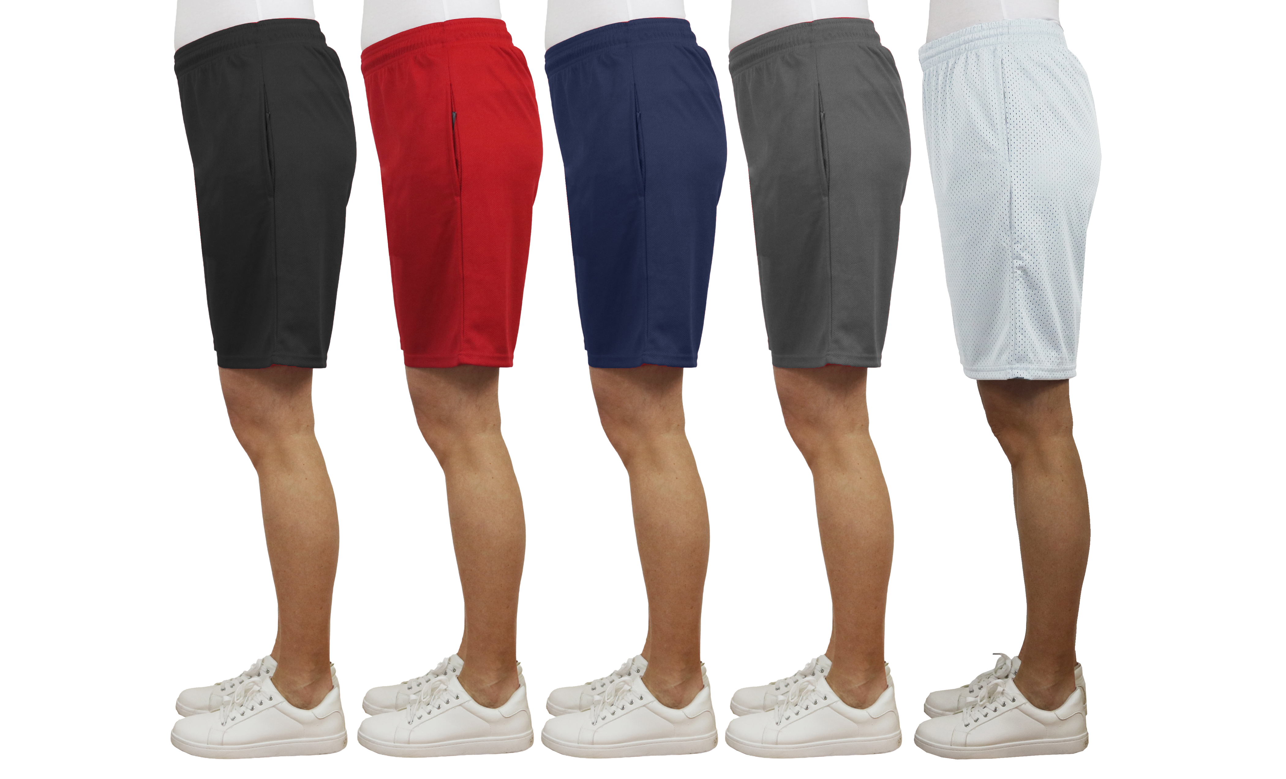 5Pk Womens Active Classic Mesh Shorts - Gallery 10