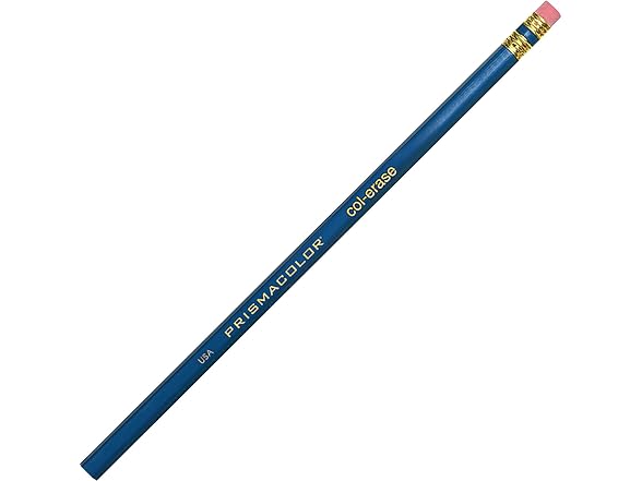Prismacolor Col-Erase Pencil Blue Lead, Blue Barrel, Dozen